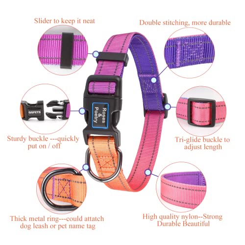 Roses&Poetry Reflective Dog Collar And Leash For Large Dogs thumb #2