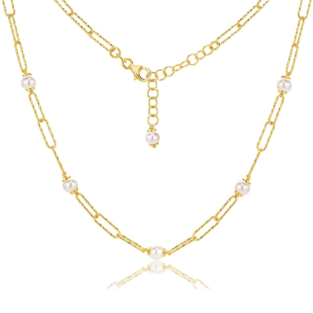 MIORE Collana Donna Argento Sterling 925 Placcato Oro 18K, Collana