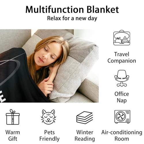 Mercuryelf Custom Basketball Throw Blanket - Soft, Fuzzy & Warm - 40x50 Inches Flannel Blankets for Travel, Office - Black Sports Throws Gift for Boys, Girls