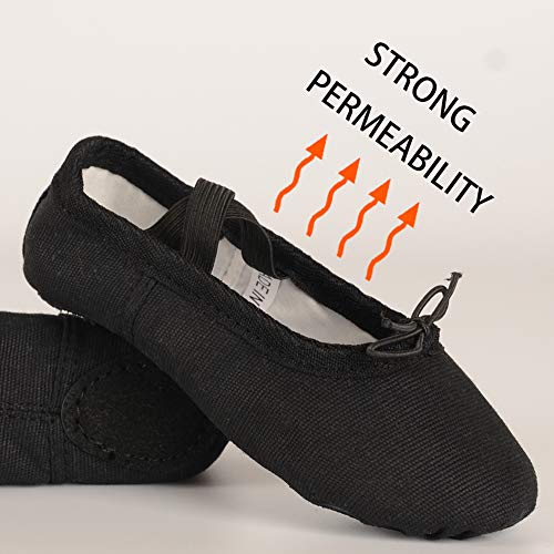 RUQIJI Canvas Ballet Shoes for Girls/Toddlers/Kids/Women, Ballet Practice Shoes/Full Sole Ballet Slippers/Better Fit Dance Shoes4