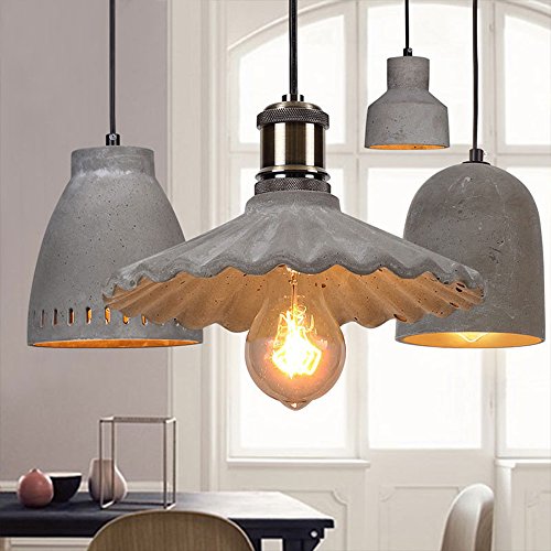Lustre ciment E27 style B pour illuminer une table de cuisine moderne - 6