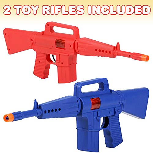 Artcreativity Rifle Toy Gun For Boys And Girls, Set Of 2, Pretend Play Toy Rifles With Sound And Sparking Action, No Batteries Needed, Kids’ Action Toys, Best Holiday And Birthday Gift, Red And Blue #TOP1