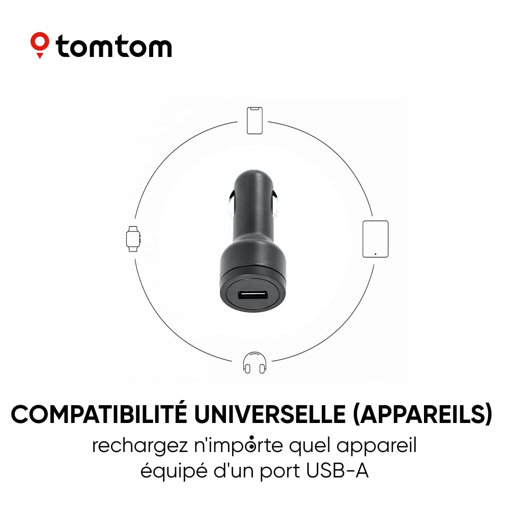 TomTom Chargeur USB avec câble pour 7" GPS (ex GO Discover 7", GO Expert 7", GO Camper Max)