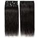 Produktbild Clip In Extensions Echthaar Naturschwarz 100% Remy Echthaar Haarverlängerung 8 Tressen (35cm-60g)