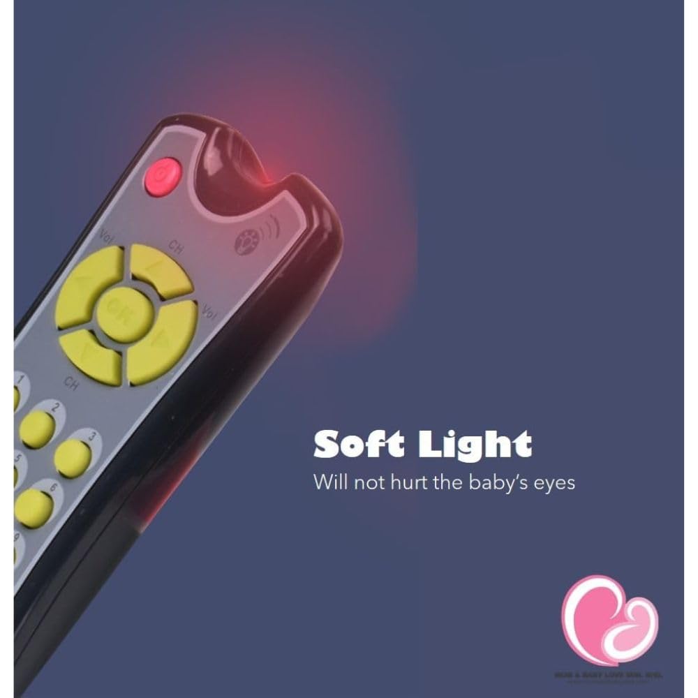 ZAITRO Baby TV Remote Control Learning Toy with Light and Sounds, My First Learning Toy with 3 Languages Encourage 6 Months+ Babies and Toddlers, Gray Baby Universal Remote Control,(Gray)