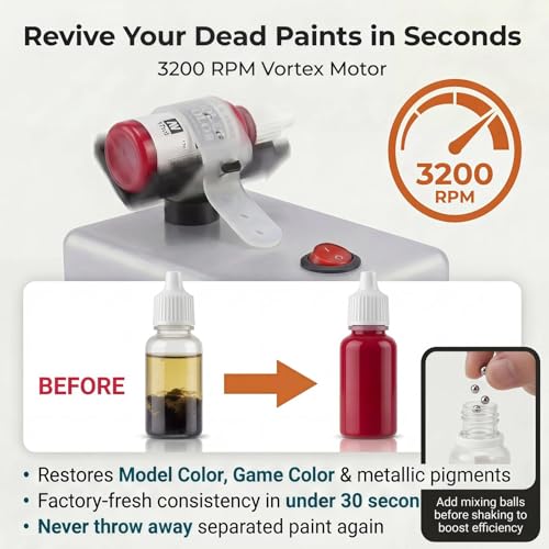 Image of Paint Mixer & Nail Polish Shaker for Model Paints & Nail Polish | 3200 RPM vibration, non-slip base,for Revives separated paints,for Model Color,Lash Glue,Dropper Bottles,Pots & Square Jars