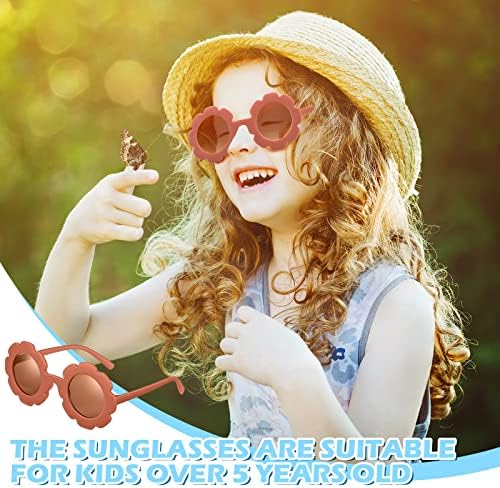 Tondiamo 9 Pairs Toddler Sunglasses Flower Round Heart Shaped Kids Girls Boy Baby Sunglasses for Outdoor Beach Holiday - Image 5