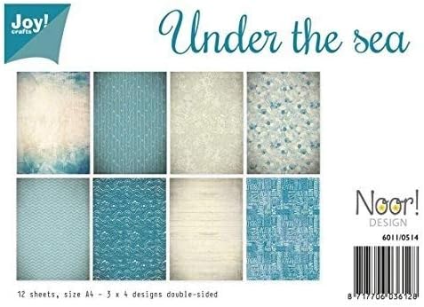 Joy!Crafts Cardstock Double Sided A4-Under The Sea-12 Sheets, Carton, Blue, 29.7 x 21 x 0.05 cm