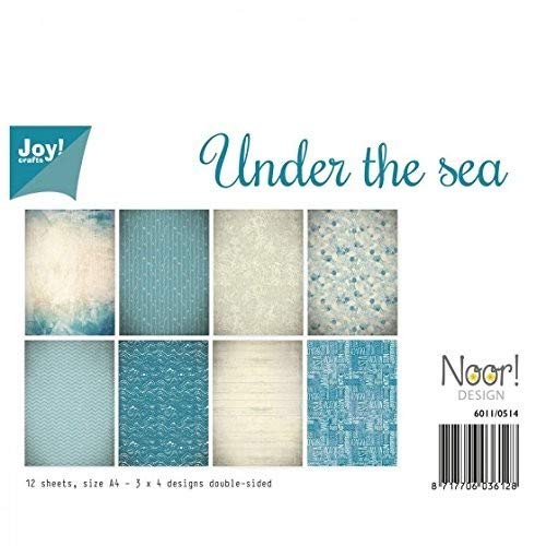 Joy!Crafts Cardstock Double Sided A4-Under The Sea-12 Sheets, Carton, Blue, 29.7 x 21 x 0.05 cm