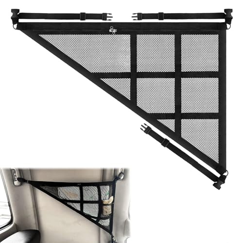 letuxaamz Red Elástica de Almacenamiento, Accesorios Coches Interior con Redes de Bolsillos Elástica, Comestibles Organizador Bolsa de Red de Carga con Cremallera, para SUV Jeep Furgoneta