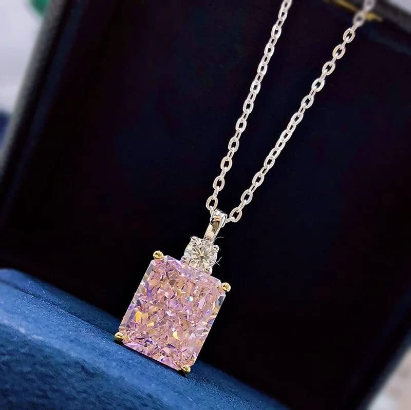 Collier argent sterling 925 et diamant rose haute pureté