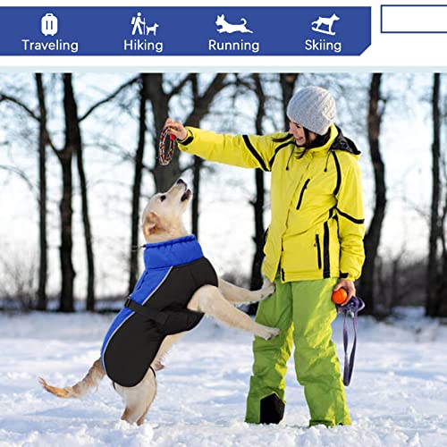 Wasserdichter Hundemantel Winter Warme Hundejacke, Hundebekleidung Outfit für kleine mittel große Hunde, Hundepullover mit Sicheren Reflexstreifen für Labrador Chihuahua Französische Bulldogge