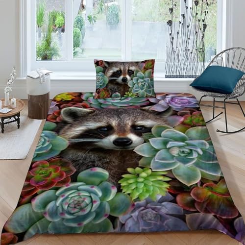 Housse de couette single raton laveur 135x200 microfile