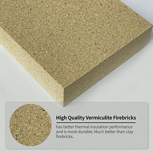 Protalwell Woodstove Firebricks, Upgrade Fire Bricks Replacement For Us Stove Fbp6, Size 9" X 4-1/2" X 1-1/4", 6-Pack #TOP2