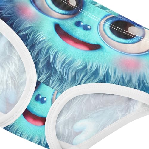 Girls Underwear Toddler 2t Cotton Panties for Girl Artistic Undies Kids Briefs Cute Blue Elf Monster4