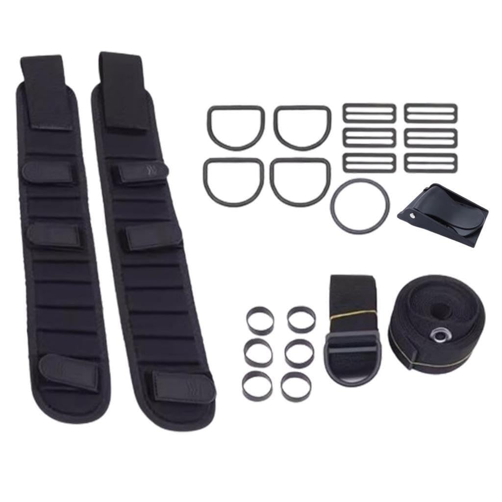 Anelli in Gomma Leggeri, Ampi Tri Glides, Pratico Set di | immersioni subacquee, comodo cinturino imbottito inguinale, kit di sostituzione per piastra posteriore per immersioni
