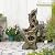 SERBILHOME Large Indoor Water Fountains - 39.93inch Tree Trunk Fountains Garden Durable Resin Material, 5-Layered Yard Waterfall Perfect for Floor Patio, Backyard and Home Art Deco