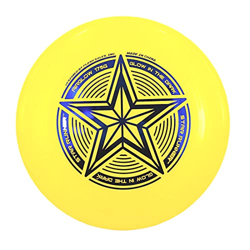 INGEAR Start Runner Glow in The Dark Ultimate Frisbee Disc 175 Grams Disc Golf Disc (Yellow)