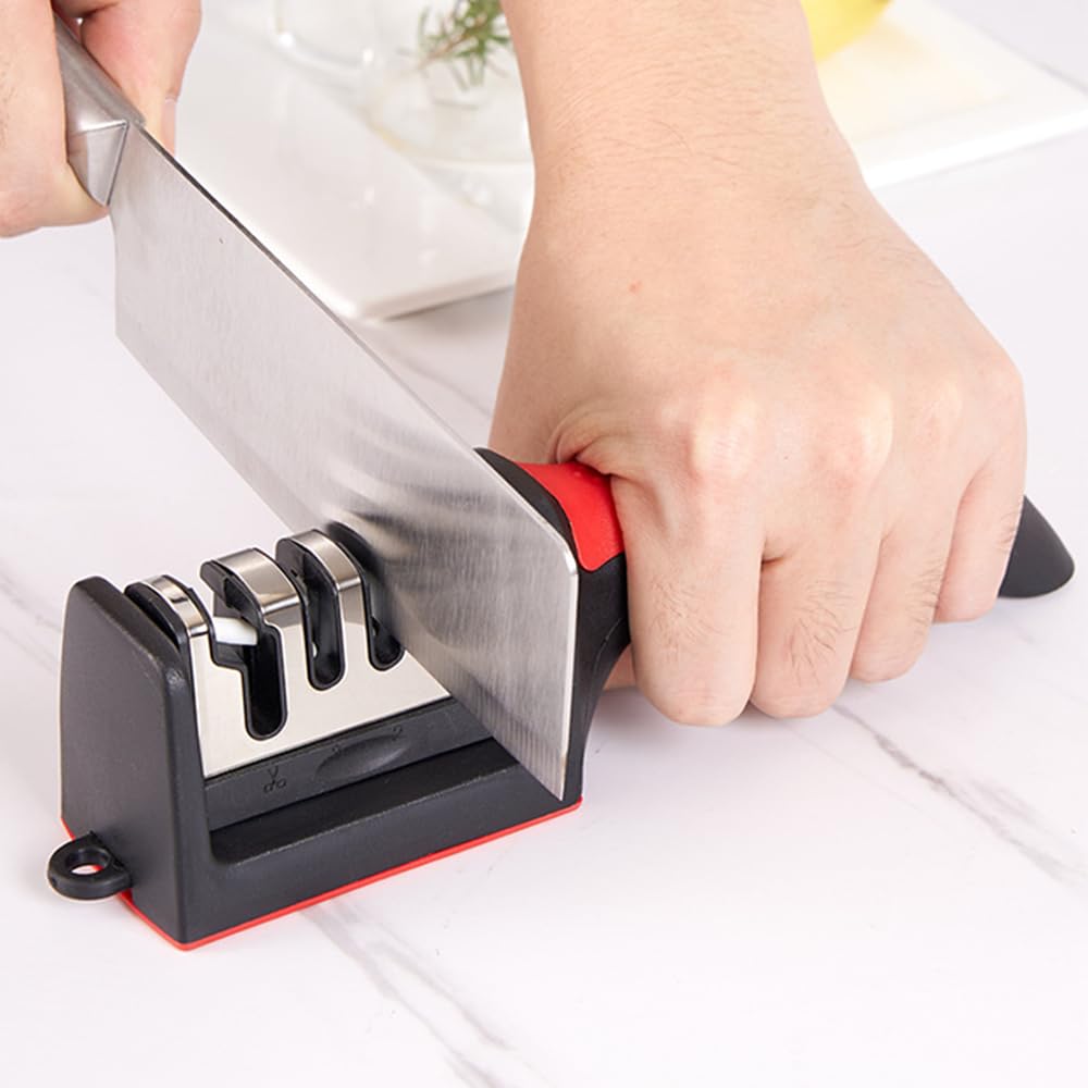 4 Stage Knife Sharpener for Ceramic and Steel Knives and Scissors Blade Repair Restoration Polishing Kitchen Accessories Afilador