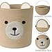 Bear Basket for Nursery, Baby Baskets for Storage, Baby Shower Baskets, Laundry Basket, Storage Hamper for Children Kids Toy Plant Indoor Corner (Brown)