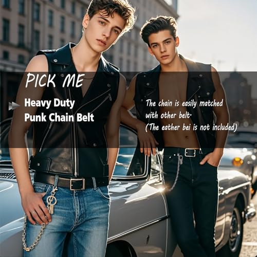 Image of PINKPIN Chains for Men Wallet Chain Biker Chains Jean Pocket Chain Unisex Hip Hop Pant Trouser Chain for Men Women