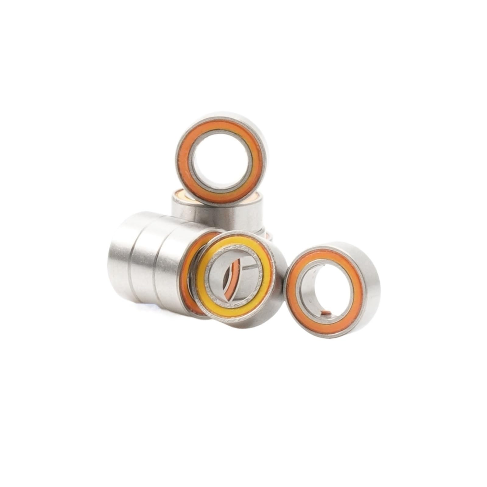20 Pcs MR74ZZ 4x7x2.5mm Miniature Ball Bearings, Metal Shielded for Video Card and Motor, Compatible for FUSHI(MR74rs Orange Seal)