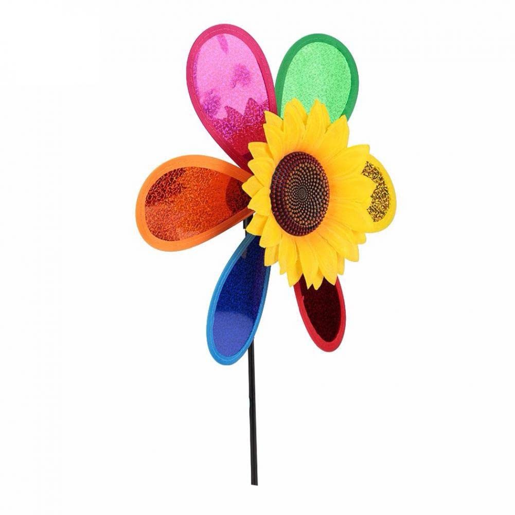 ZYWUOY 4 piezas de molinillo de viento de jardín, molino de viento de girasol, molino de viento, decoración de molino de viento, spinner para patio, césped, jardín, decoración de fiesta