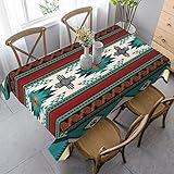 Juisticeville Western Southwestern Tablecloth Turquoise Boho Aztec Farmhouse Native Rectangle Table