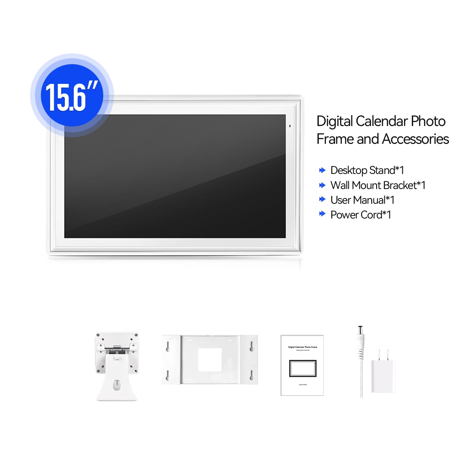 15,6 Wandplaner, digitaler Kalender und Aufgabendiagramm, 32 GB Smart-Touchscreen, interaktives Display für Familienpläne – Wandhalterung im Lieferumfang enthalten, ideal für die