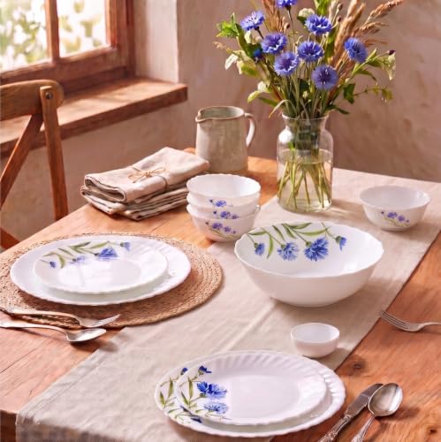 La Opala Novo Opalware Dinner Set, 10 Pcs for Family of 2, Floral Fountain