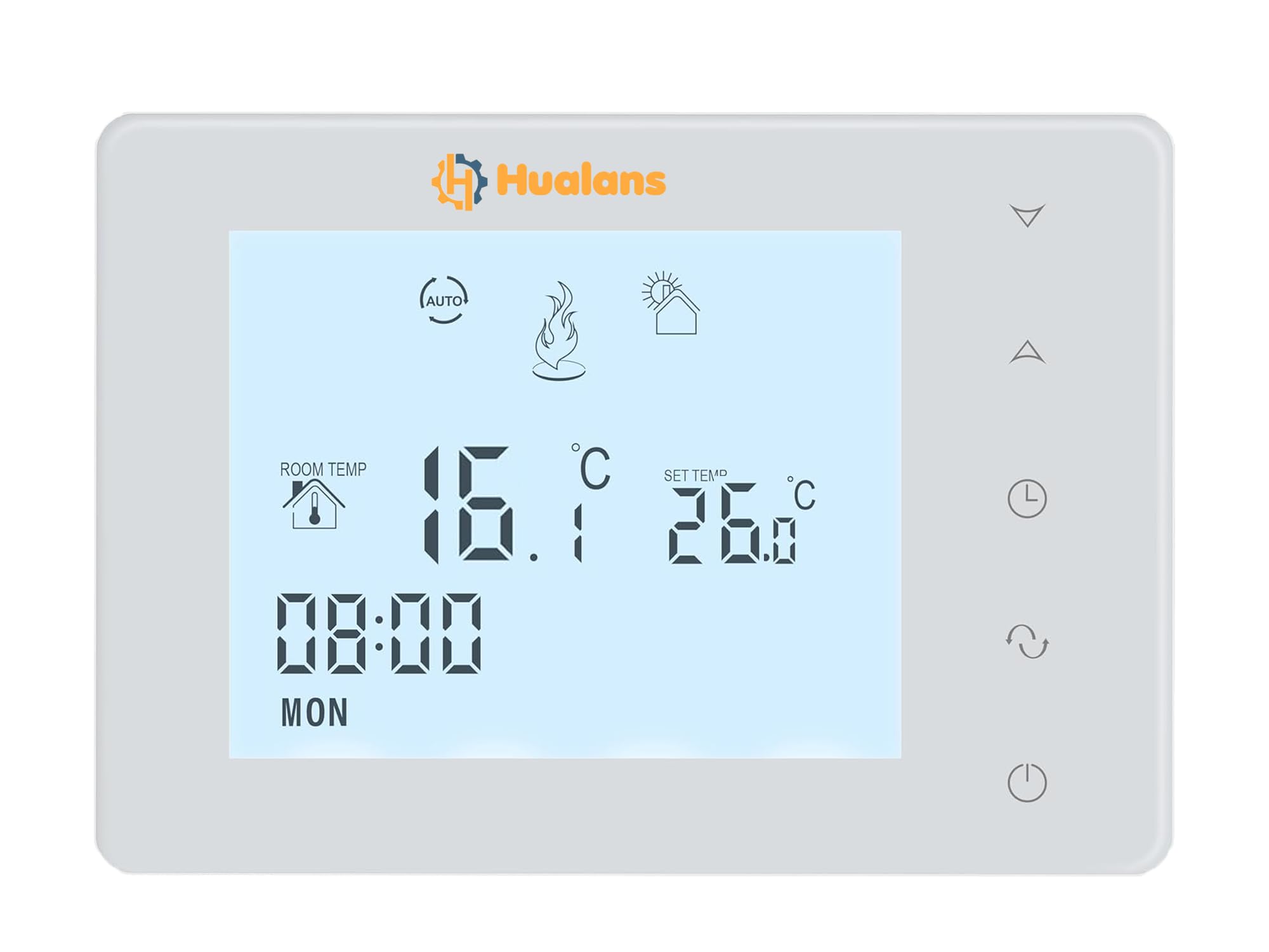 Termostato a batería para caldera de gas, termostato a batería programable de 2 cables de pared, cronotermostato semanal digital a pilas, termostato ambiente (pilas no incluidas)