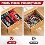 TOOLEAGUE 46Pcs & 5 Tailles Boîte à outils Organisateur Plateau Set avec 15Lb Stylo magnétique de ramassage, corbeille d'organisateur de tiroirs, organisation du garage et atelier de rangement WorkBench Petite partie (noir, rouge)