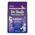 Dr Teal's Pure Epsom Salt Soak, Sleep Blend with Melatonin, Lavender & Chamomile Essential Oils, 3 lbs