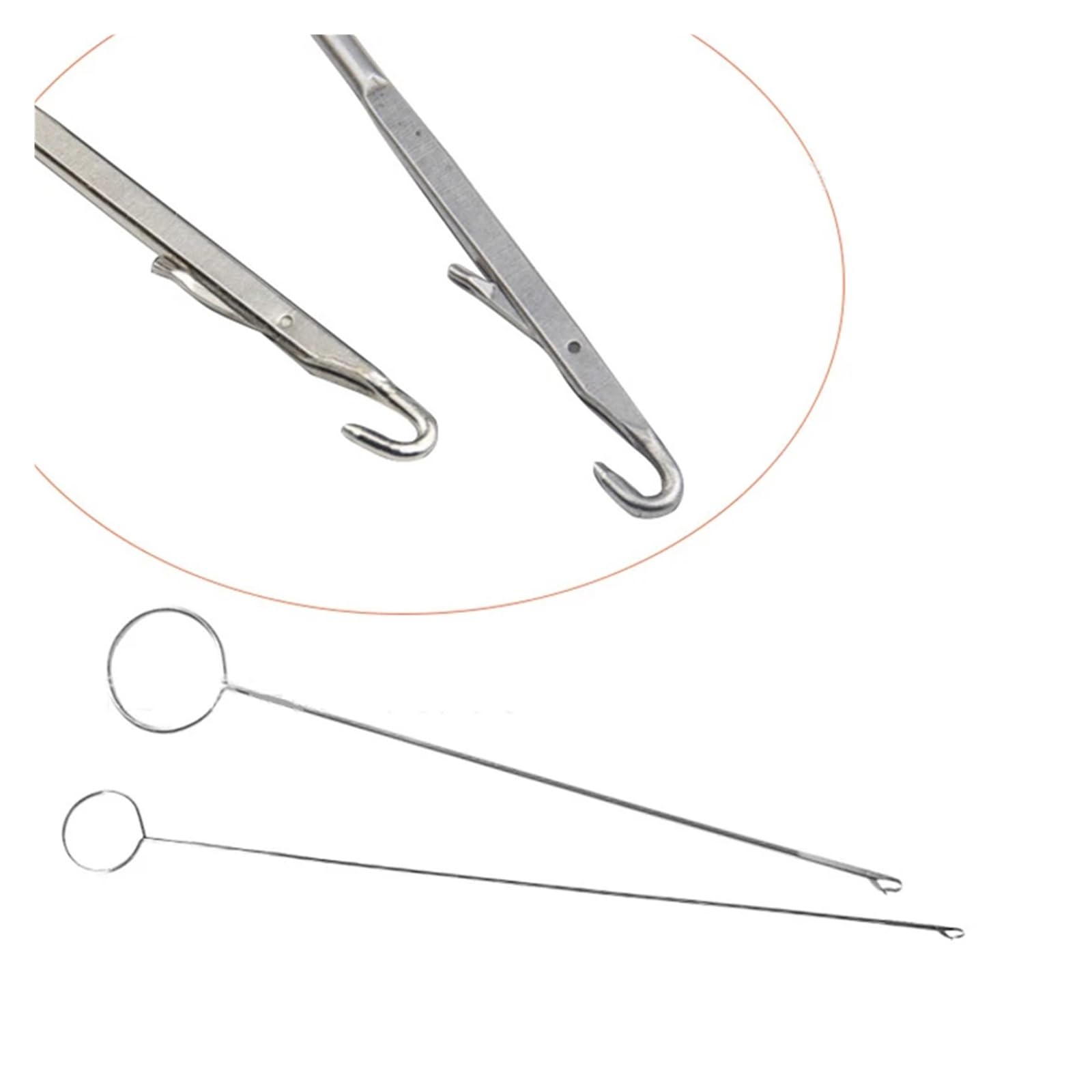 Herramienta de costura de 30 anillos de gancho de acero inoxidable para coser y bordar, herramientas de ganchillo (26,5 cm)