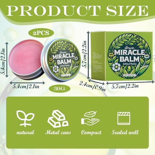 2 PCS Miracle Balm,Natural Ingredients Miracle Balsam,beruhigende Gelenkcreme für Körperteile wie Rücken, Hände, Füße, Relaxed and Comfortable