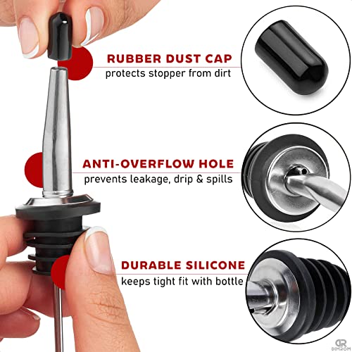 Stainless Steel Bar Liquor Pour Spout - 12Pcs Pour Spouts For Liquor Bottles Oil Topper Pourer Syrup Pourer Bottle Pouring Spout Steel Bottle Pourer - Tapered Dispensing Tips Bartender Accessories #TOP2