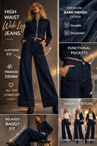 Image of Ben Martin Women's High Waist Jeans || Flared Bell Bottom Bootcut Pants || Wide Leg Stretch Denim - Perfect for Travel, Party & Everyday Use - Sizes 26-40 (2)