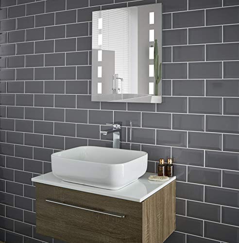 Pebble Grey™ Lola Illuminated LED Bathroom Mirror (500 x 600)