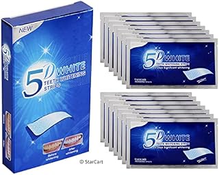 Smile Kit Professional 5D Teeth Whitening Strips - 14 Pouches (28 Strips) - Non-Peroxide Enamel Safe - Home Use