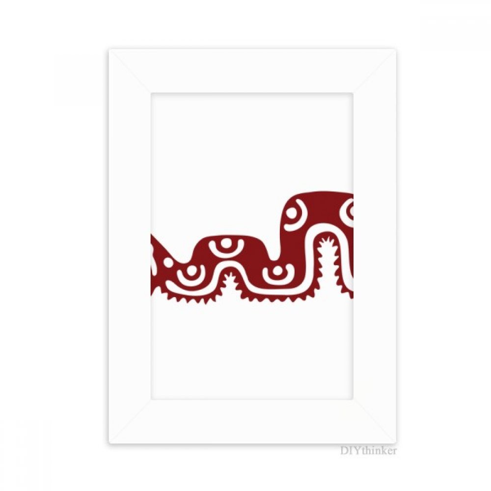 Cadre photo Mexique totems serpent blanc 10x15 cm pour decoration de bureau ethnique