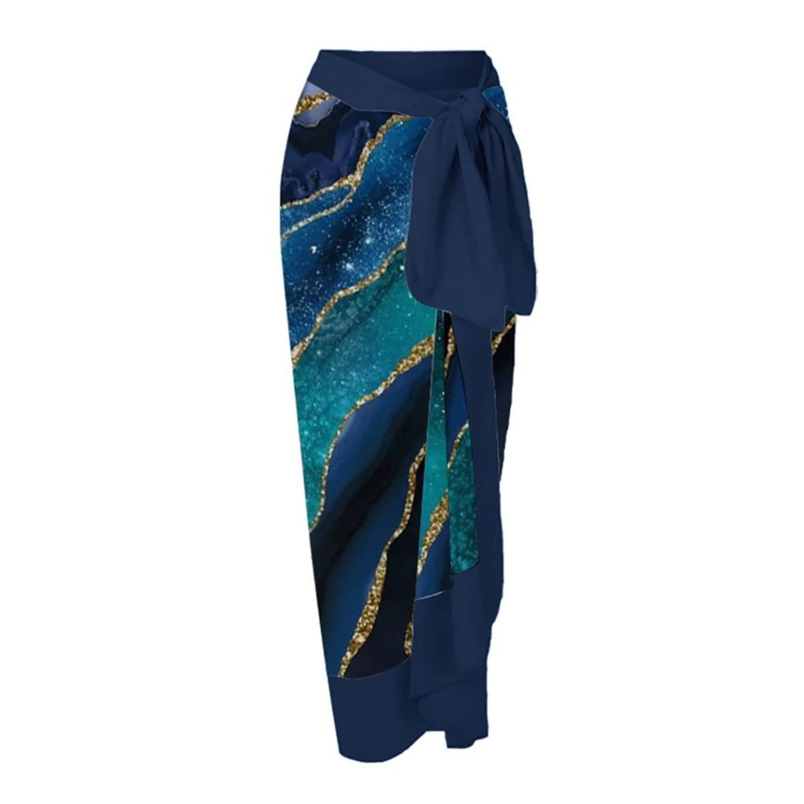 Mujeres Traje De Baño De Dos Piezas con Falda Larga Sarong Playa Cover Up Beachwear para Playa, Piscina, Vacaciones Tropicales (Color : M, Size : L)
