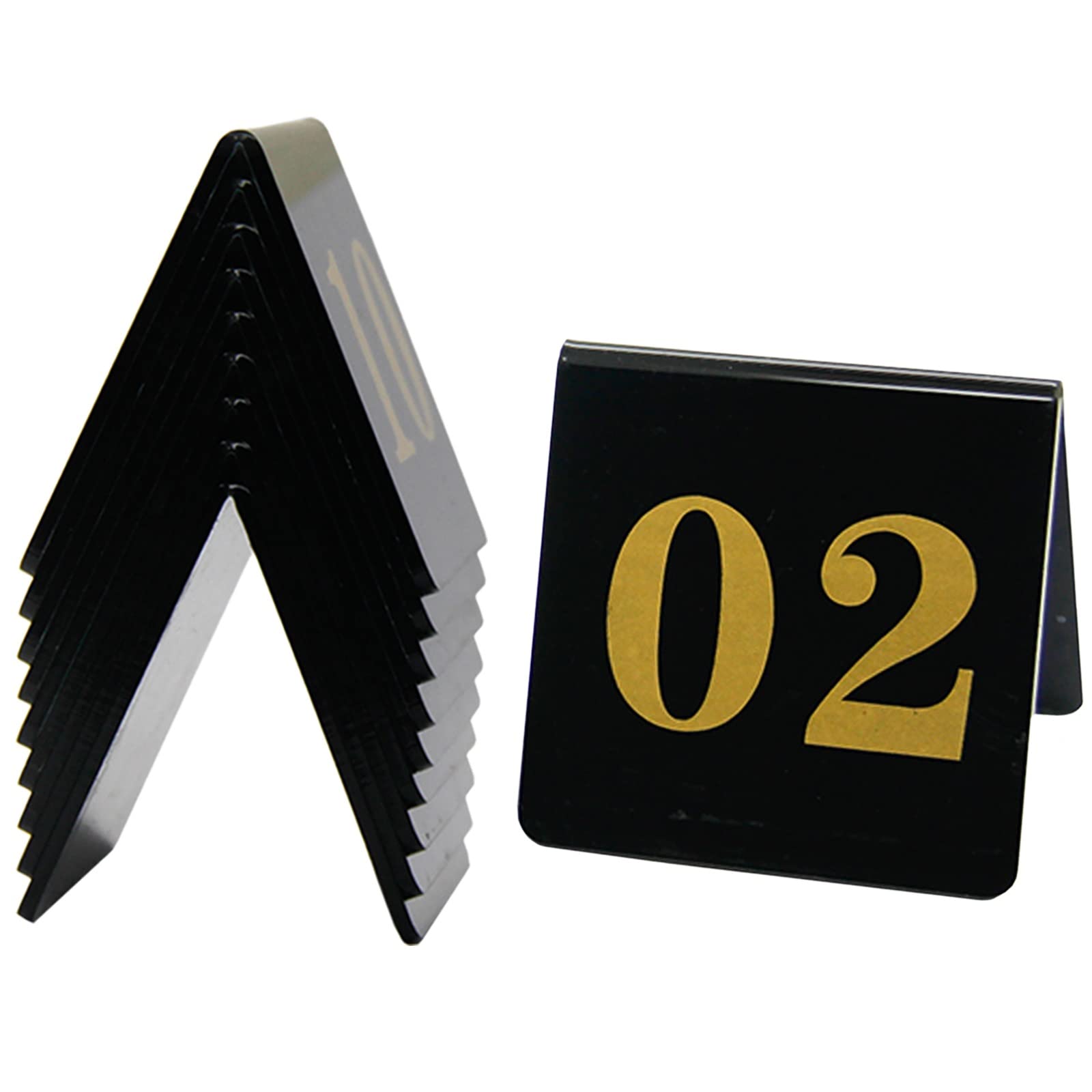 MYUYEE Tent Style Table Number Stands For Restaurants And Cafes, Place Cards 8X8Cm, Tabletop Number Sign 1 To 10, Double-Side Numbers, Not Easily Deformed (1 To 100-8X8Cm)