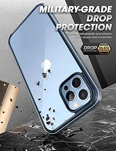 Supcase Ub Edge Pro Series Case For Iphone 13 Pro Max (2021 Release) 6.7 Inch, Slim Frame Clear Protective Case With Built-In Screen Protector (Cerulean) #TOP4