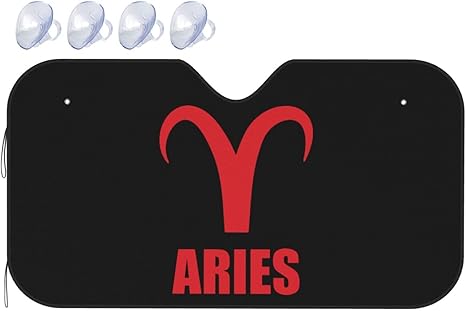 Zodiac Sign Aries Symbol Foldable Car Windshield Sunshade Medium 55x30 in Blocks Heat and Sun Glare UV Rays