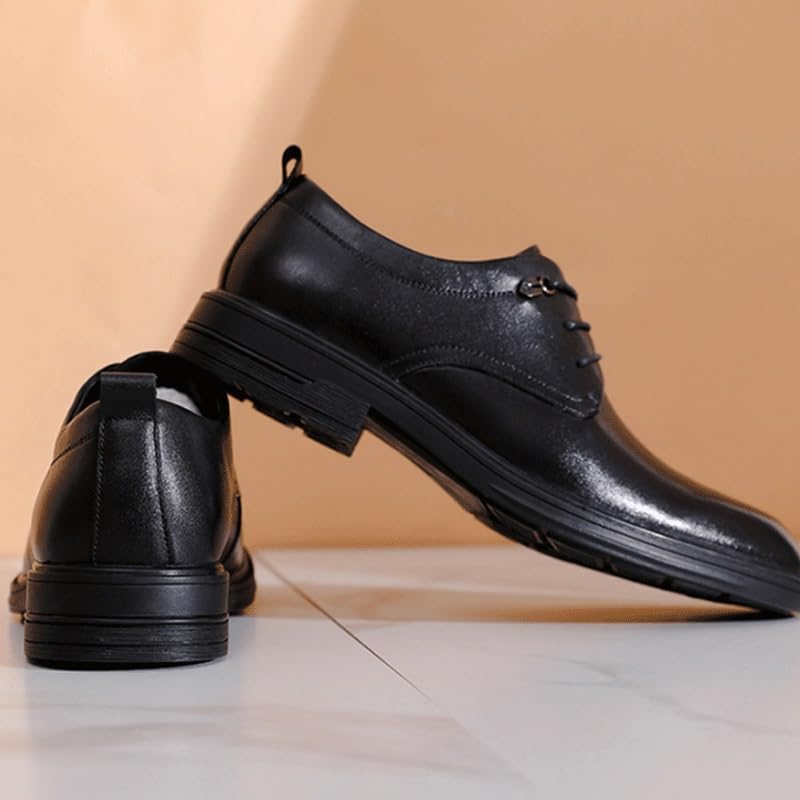 Men's Leather British Style Lace Up Wing Tip Dress Shoe Comfortable Non-Slip Low Top Business Work Shoes for Men2
