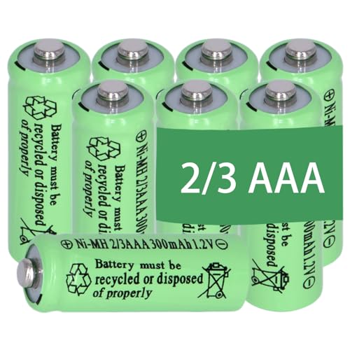 8 Pilas Recargables Ni-MH 2/3AAA 1.2v 300 mAh Botón Superior miniatura 1