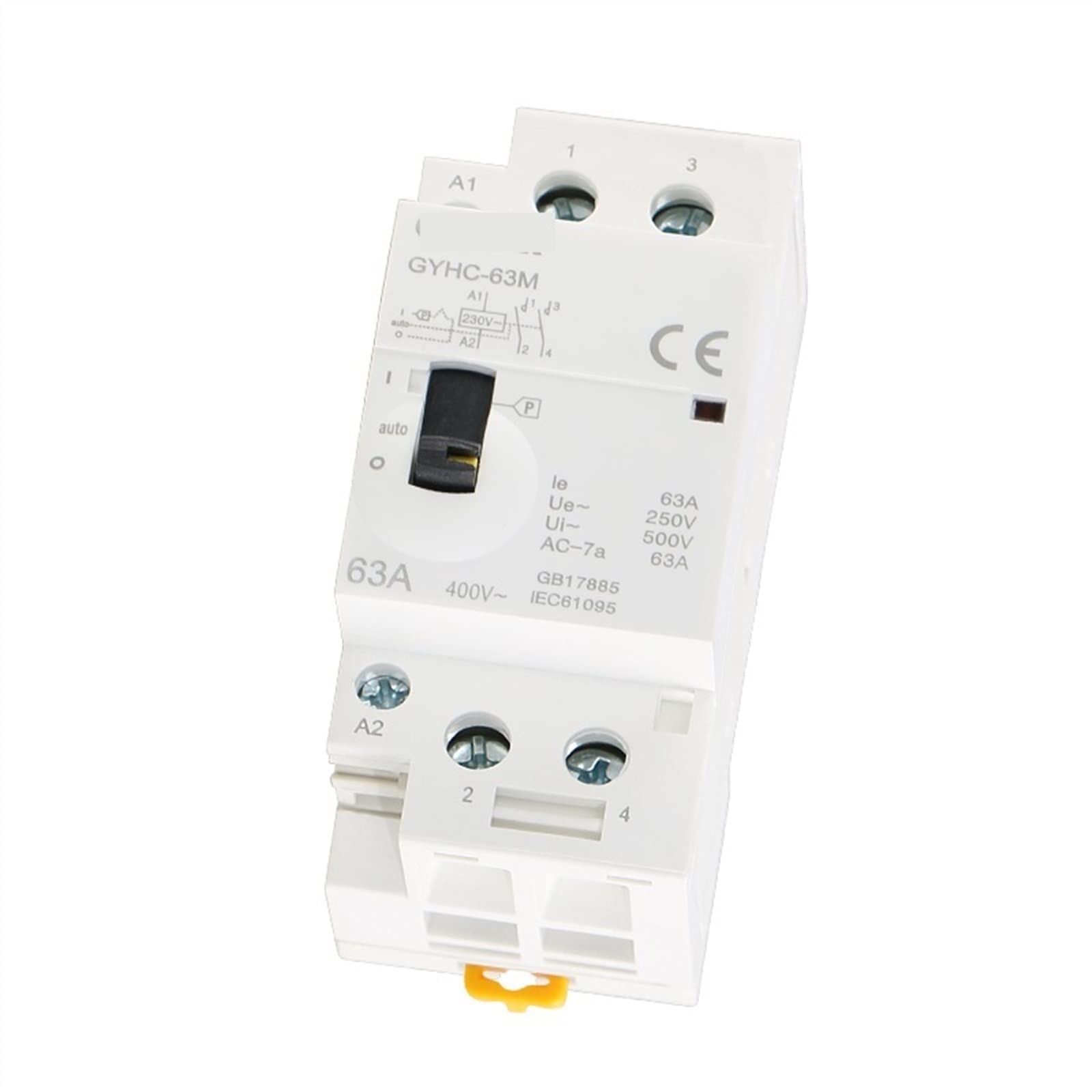 GYHC 2P 40A 63A 2NO o 2NC Contactor de CA de carril DIN Modular Manual for el hogar AC220V 230V Control Manual 1 Uds Interruptor automático (Size : 2p 40a 2nc 220v)
