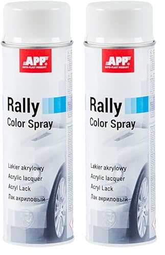 APP Rally Color Spray Bombe de peinture Blanche | Peinture et vernis acrylique | Blanc | 500 ml (Lot de 2)