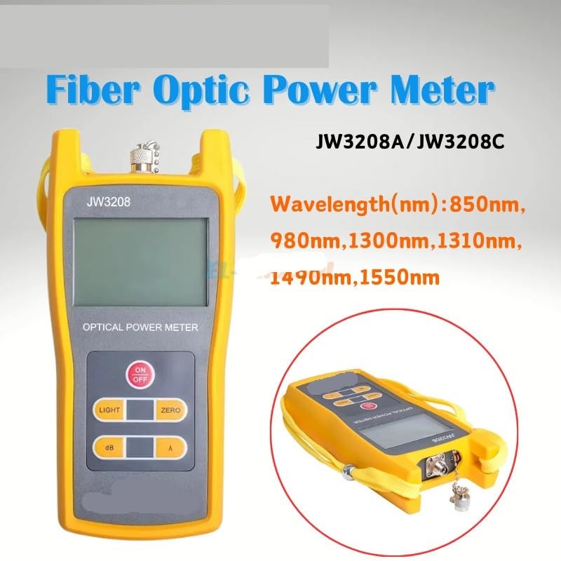 luxmètre à fibre optique, Compteur de puissance à Fiber optique Joinwit JW3208A/JW3208C avec connecteurs SC/FC -70 ~ + 6dBm ou -50 + 26dBm FTTH(JW3208C -50 to 26)