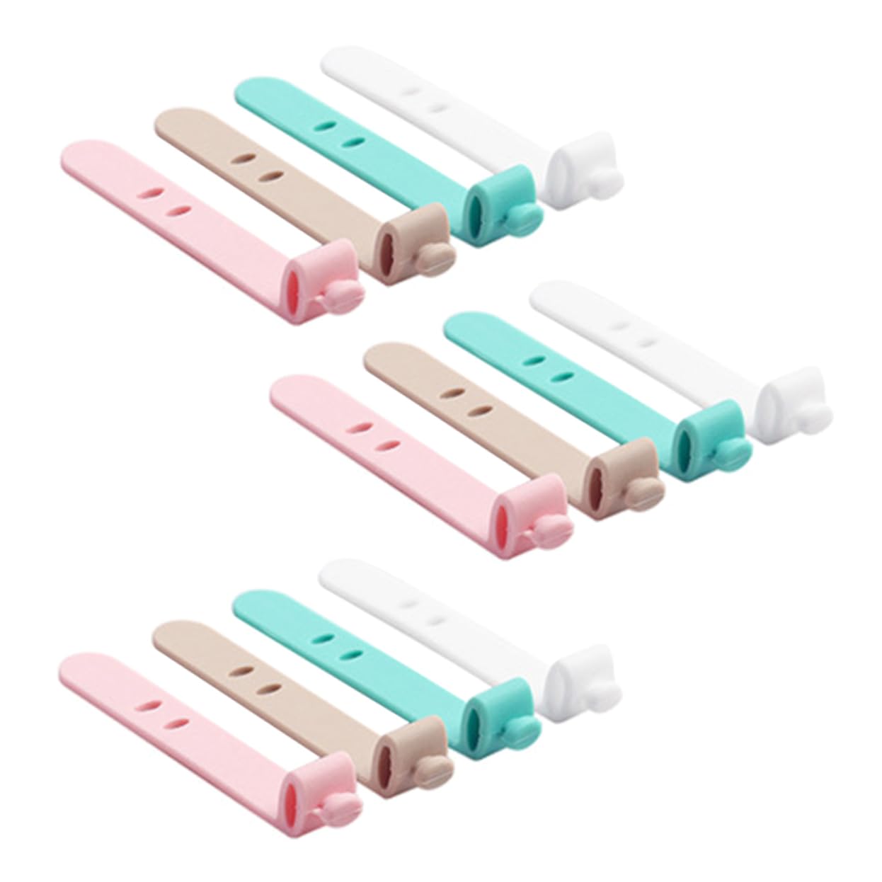 12pcs Cable Ties for Electronics Silicone Cord Sleeves Wire Holder Earphone Fixer Holder Cable Management for Home Office